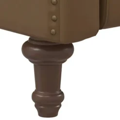 Accent Chairs-Kirkland's Home Leather Nailhead Trim Classic Recliner Brown
