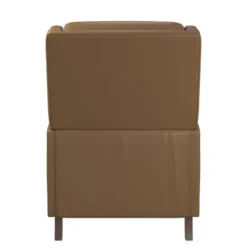 Accent Chairs-Kirkland's Home Leather Nailhead Trim Classic Recliner Brown