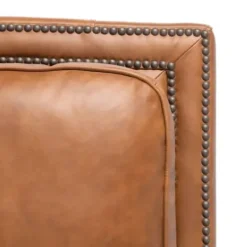 Accent Chairs-Kirkland's Home Leather Nailhead Trim Recliner Brown