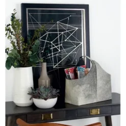 Baskets & Boxes-Kirkland's Home Leather Textured Magazine Rack White