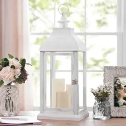 Lanterns-Kirkland's Home Led Pillar Candle Lantern White