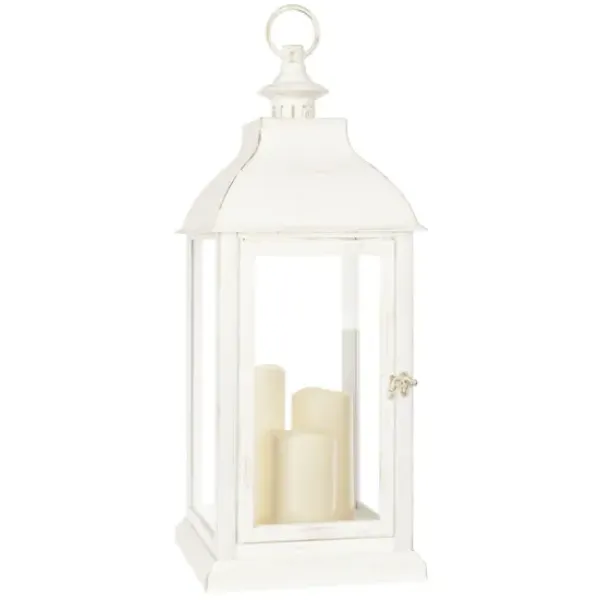 Lanterns-Kirkland's Home Led Pillar Candle Lantern White