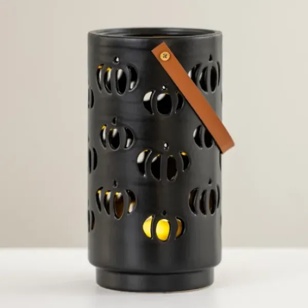 Lanterns-Kirkland's Home Led Pumpkin Cut-Outs Lantern, 9.8 In. Black
