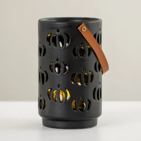 Lanterns-Kirkland's Home Led Pumpkin Cut-Outs Lantern, 7.8 In. Black