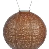 Outdoor Lighting-Kirkland's Home Led Round Copper Outdoor Hanging Lantern Orange
