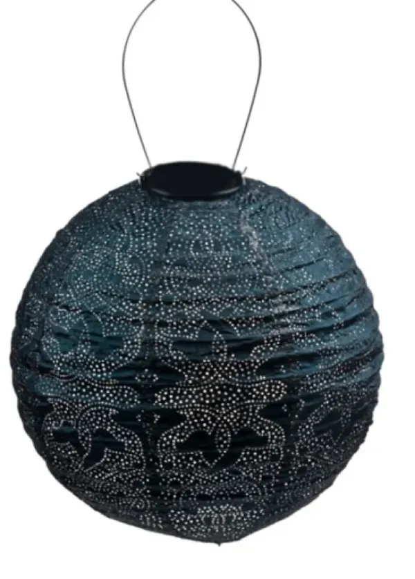 Outdoor Lighting-Kirkland's Home Led Round Dark Ii Outdoor Hanging Lantern Blue