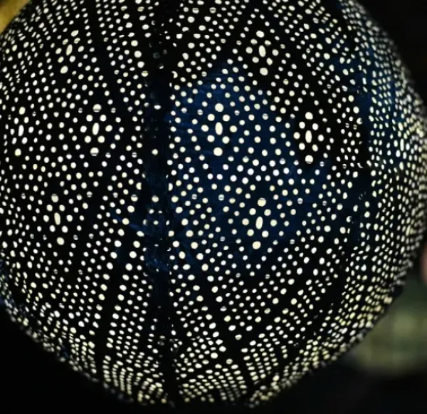 Outdoor Lighting-Kirkland's Home Led Round Dark Outdoor Hanging Lantern Blue