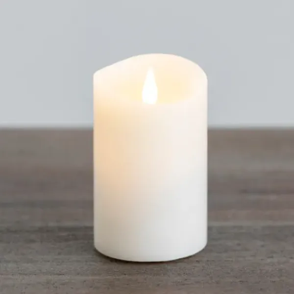 Flameless Candles-Kirkland's Home Led Soft Flame Pillar Candle, 3X5 In. Ivory