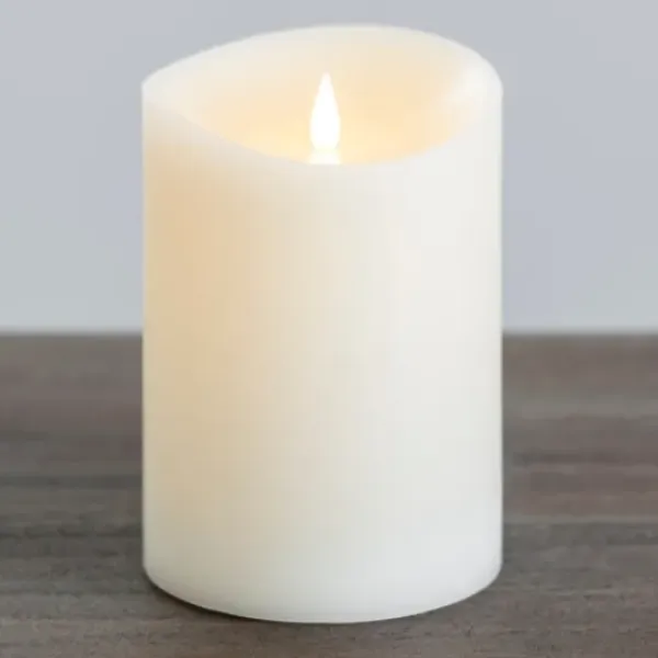 Flameless Candles-Kirkland's Home Led Soft Flame Pillar Candle, 5X7 In. Ivory