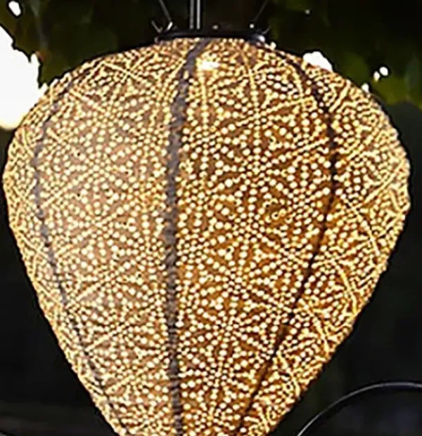 Outdoor Lighting-Kirkland's Home Led Taupe Balloon Outdoor Hanging Lantern Gray