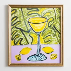 Framed Art-Kirkland's Home Lemon Twist Framed Art Print Yellow/Green
