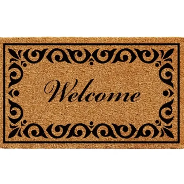 Doormats-Kirkland's Home Lemons Coir Doormat Blue/Yellow