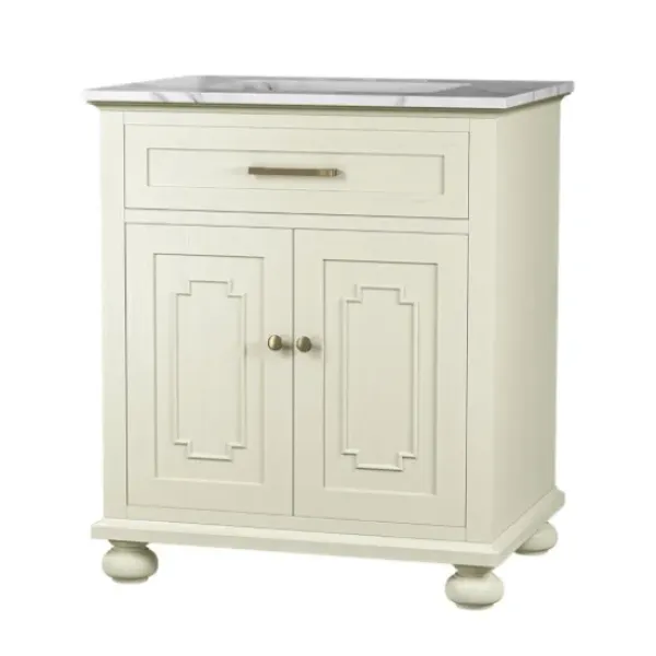 Bathroom Furniture-Kirkland's Home Leonhard Marble Sink Vanity Ivory