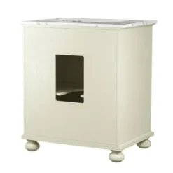 Bathroom Furniture-Kirkland's Home Leonhard Marble Sink Vanity Ivory
