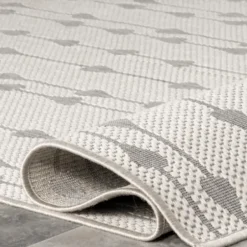 Outdoor Rugs-Kirkland's Home Leopard Border Outdoor Area Rug, 5X7 Gray