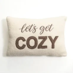 Pillows-Kirkland's Home Let'S Get Cozy Teddy Fur Pillow White/Brown