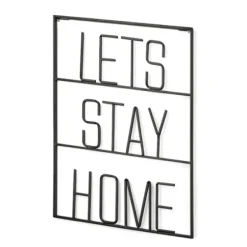 Wall Quotes & Signs-Kirkland's Home Let'S Stay Home Metal Wall Plaque Black