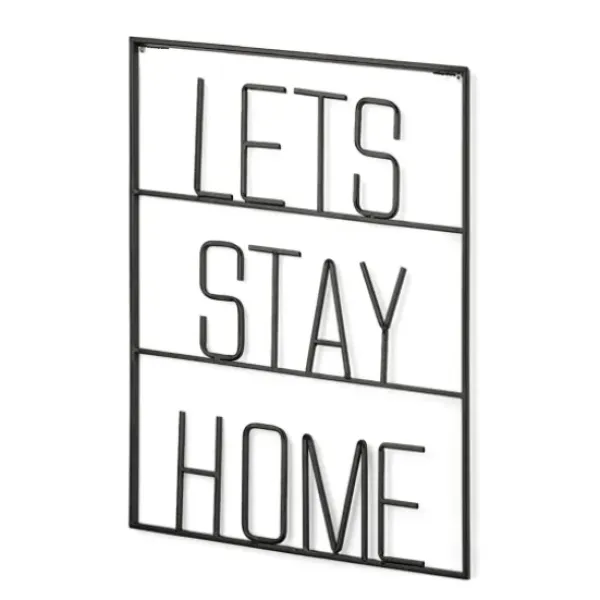 Wall Quotes & Signs-Kirkland's Home Let'S Stay Home Metal Wall Plaque Black