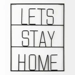 Wall Quotes & Signs-Kirkland's Home Let'S Stay Home Metal Wall Plaque Black