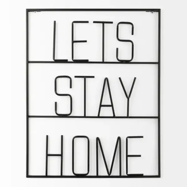 Wall Quotes & Signs-Kirkland's Home Let'S Stay Home Metal Wall Plaque Black