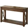 Console Tables-Kirkland's Home Leyton X-Bar Side Panel Console Table