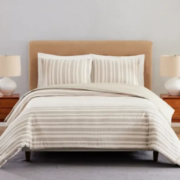 Duvets-Kirkland's Home Liam Striped Full/Queen 3-Pc. Duvet Set Ivory/Blue