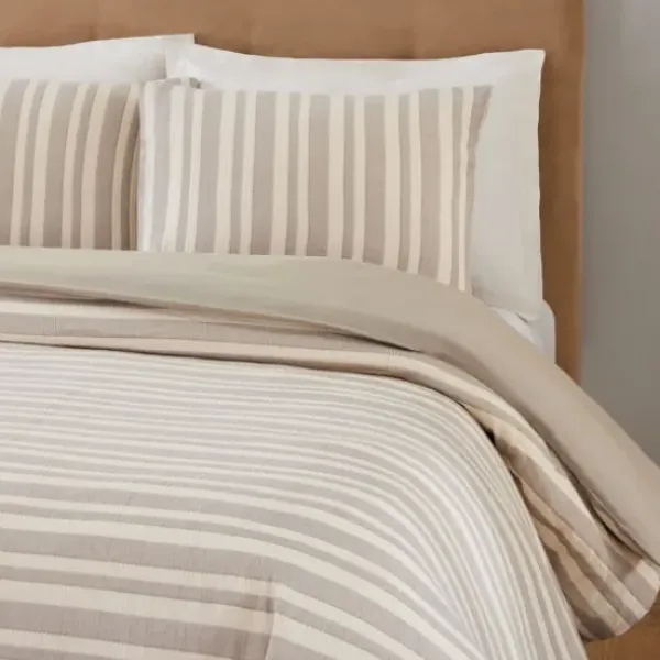 Duvets-Kirkland's Home Liam Striped Full/Queen 3-Pc. Duvet Set Ivory/Blue