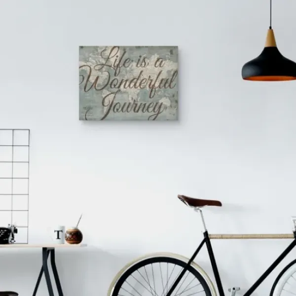 Wall Quotes & Signs-Kirkland's Home Life Is A Wonderful Journey Canvas Art Print Brown