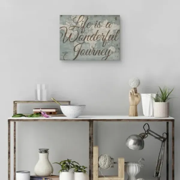 Wall Quotes & Signs-Kirkland's Home Life Is A Wonderful Journey Canvas Art Print Brown