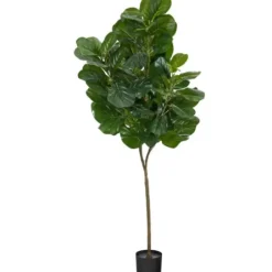 Trees & Topiaries-Kirkland's Home Lifelike Fiddle Leaf Fig In Nursery Planter, 6 Ft.