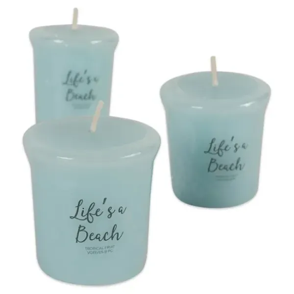 Candles-Kirkland's Home Life'S A Beach Votive Candles, Set Of 8 Blue