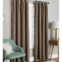 Curtains & Drapes-Kirkland's Home Light Blackout Curtain Panel Set, 84 In. Gray