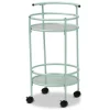 Kitchen Islands & Bar Carts-Kirkland's Home Light Blue Round Metal Bar Cart