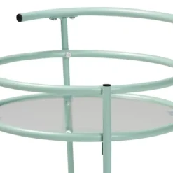 Kitchen Islands & Bar Carts-Kirkland's Home Light Blue Round Metal Bar Cart