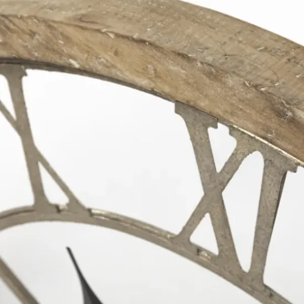 Clocks-Kirkland's Home Light Brown Carved Wooden Clock