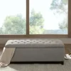 Benches & Ottomans-Kirkland's Home Light Button Tufted Storage Bench Gray