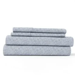 Bed Sheets-Kirkland's Home Light Chambray 4-Pc. Full Bed Sheet Set Blue