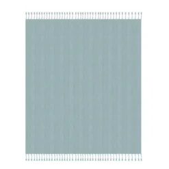 Blankets & Throws-Kirkland's Home Light Checkered Weave Fringe Throw Blue
