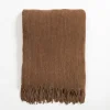 Blankets & Throws-Kirkland's Home Light Chenille Ribbed Throw Brown