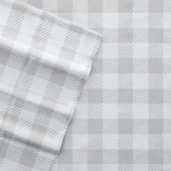 Bed Sheets-Kirkland's Home Light Country Plaid 4-Pc. Queen Bed Sheet Set Gray