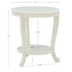 Accent & End Tables-Kirkland's Home Light Cream Curved Legs Accent Table Ivory