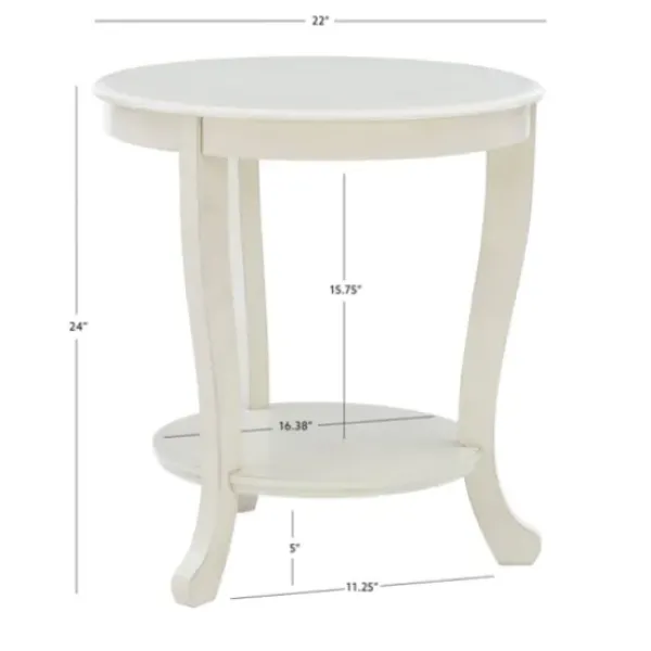 Accent & End Tables-Kirkland's Home Light Cream Curved Legs Accent Table Ivory