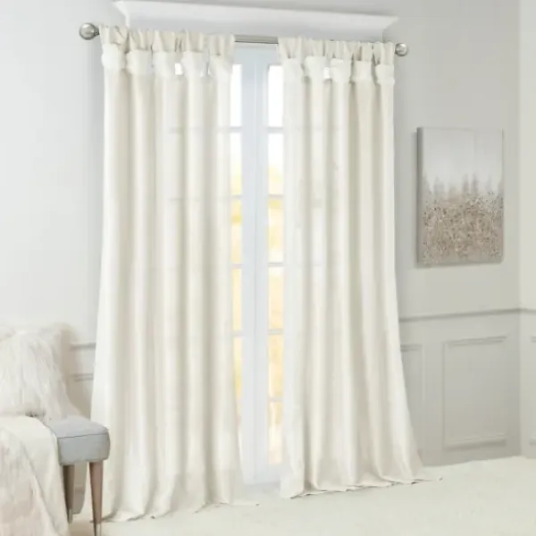 Curtains & Drapes-Kirkland's Home Light Curtain Panel Set With Overlay, 108 In. Gray