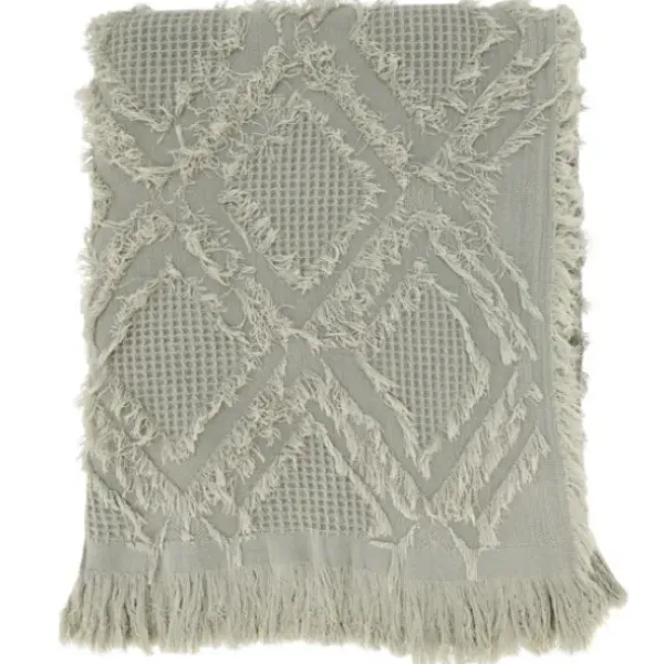Blankets & Throws-Kirkland's Home Light Diamond Pattern Throw Blanket Blue