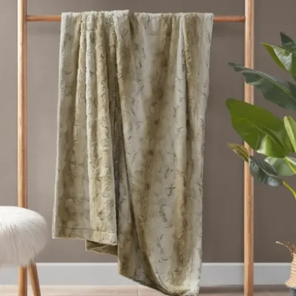 Blankets & Throws-Kirkland's Home Light Faux Fur Oversized Throw Blanket Brown