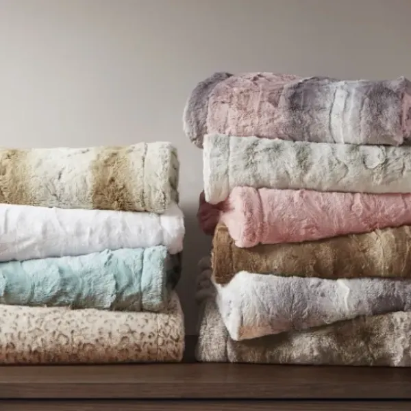 Blankets & Throws-Kirkland's Home Light Faux Fur Oversized Throw Blanket Brown