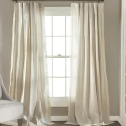 Curtains & Drapes-Kirkland's Home Light Faux Linen Curtain Panel Set, 84 In. Gray