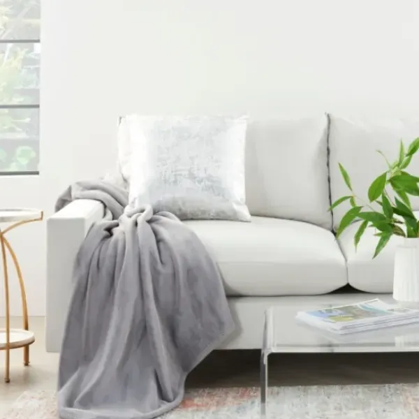 Blankets & Throws-Kirkland's Home Light Faux Sheared Mink Throw Gray