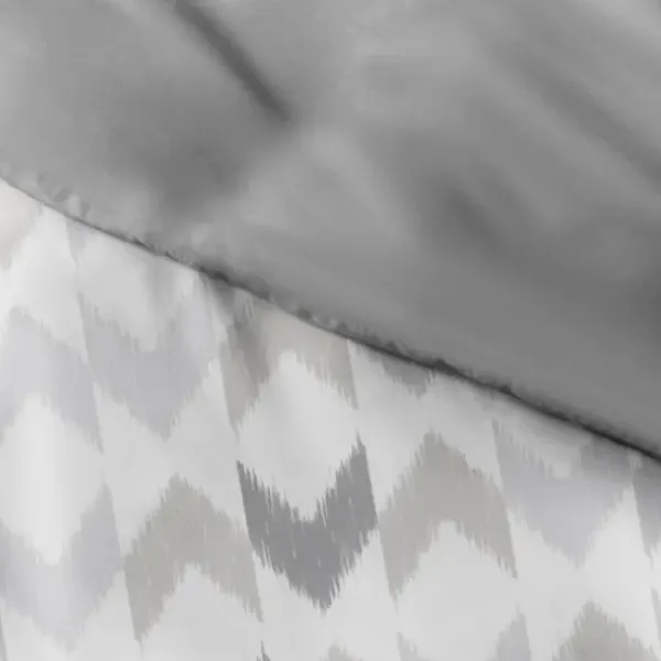 Duvets-Kirkland's Home Light Gray Chevron 3-Pc. King Duvet Cover Set Gray/White