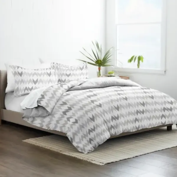 Duvets-Kirkland's Home Light Gray Chevron 3-Pc. King Duvet Cover Set Gray/White